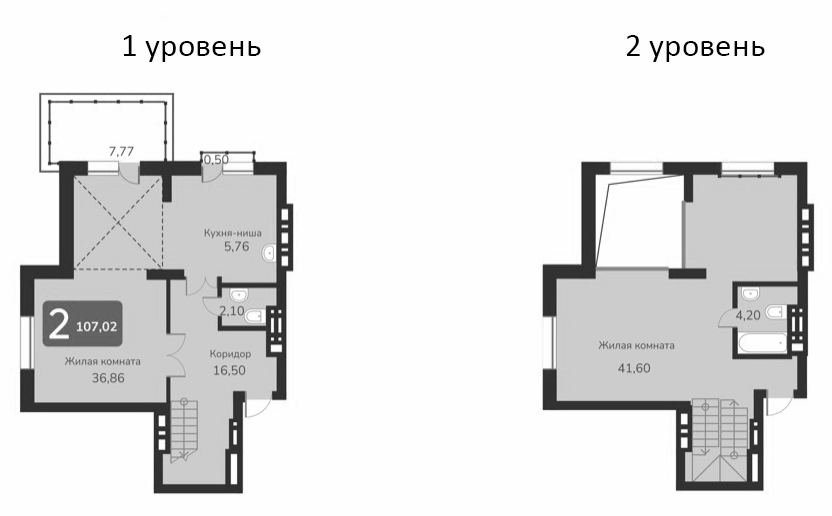 Планировка — Марсель-2, 2-комн., 107 м²