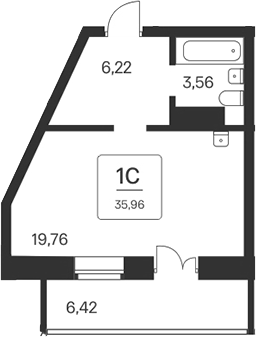 Планировка — Сакура парк, Студия, 30 м²