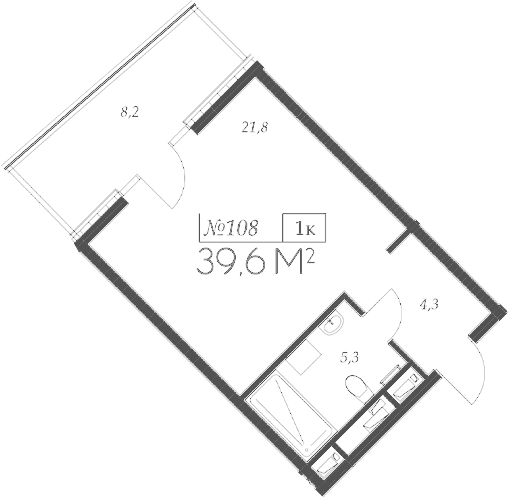Планировка — Морелло, Студия, 31 м²