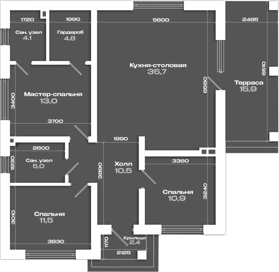 Планировка — Коттеджный поселок Онегин парк, 3-комн., 172 м²
