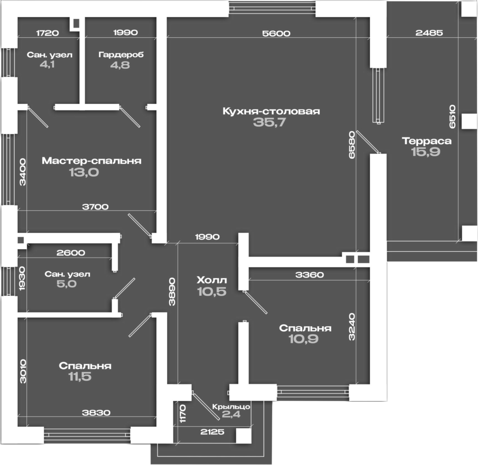 Планировка — Коттеджный поселок Онегин парк, 3-комн., 172 м²