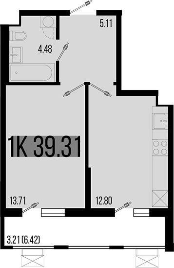 Планировка — Цветной бульвар, 1-комн., 36 м²