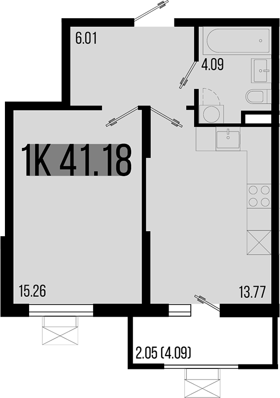 Планировка — Цветной бульвар, 1-комн., 39 м²