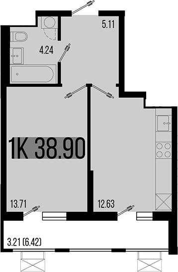 Планировка — Цветной бульвар, 1-комн., 36 м²