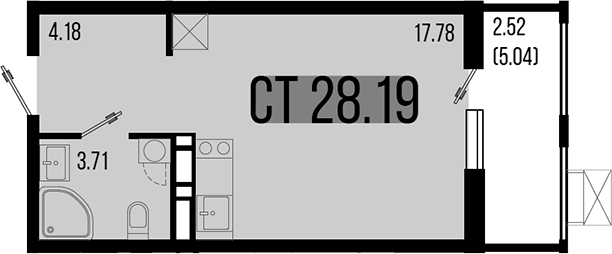 Планировка — Цветной бульвар, Студия, 26 м²