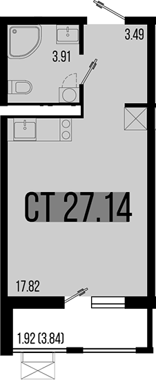 Планировка — Цветной бульвар, Студия, 25 м²