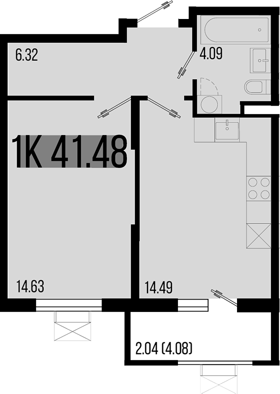 Планировка — Цветной бульвар, 1-комн., 39 м²