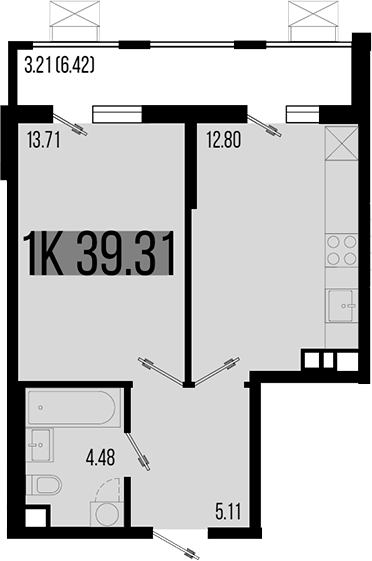 Планировка — Цветной бульвар, 1-комн., 36 м²