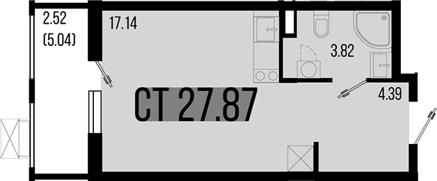 Планировка — Цветной бульвар, Студия, 25 м²