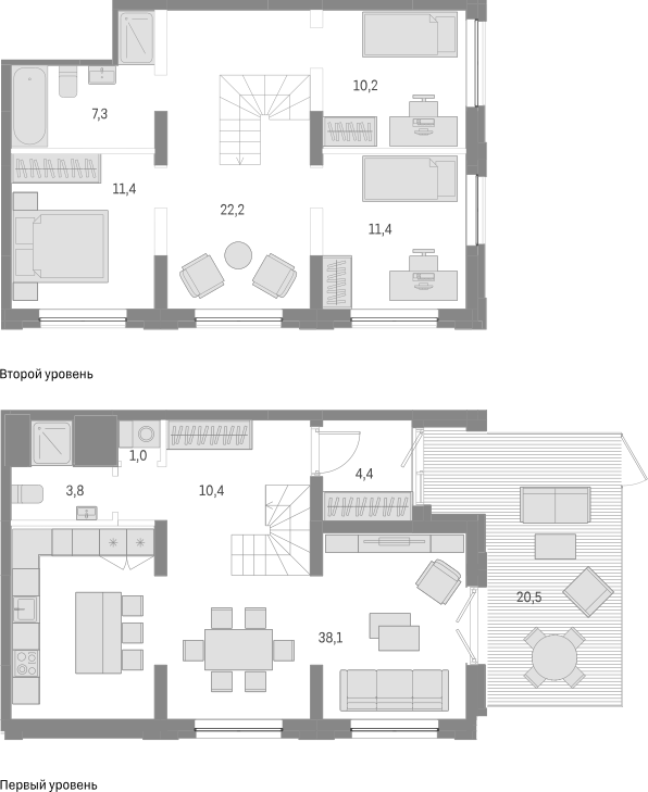 Планировка — Европейский берег, 4-комн., 120 м²