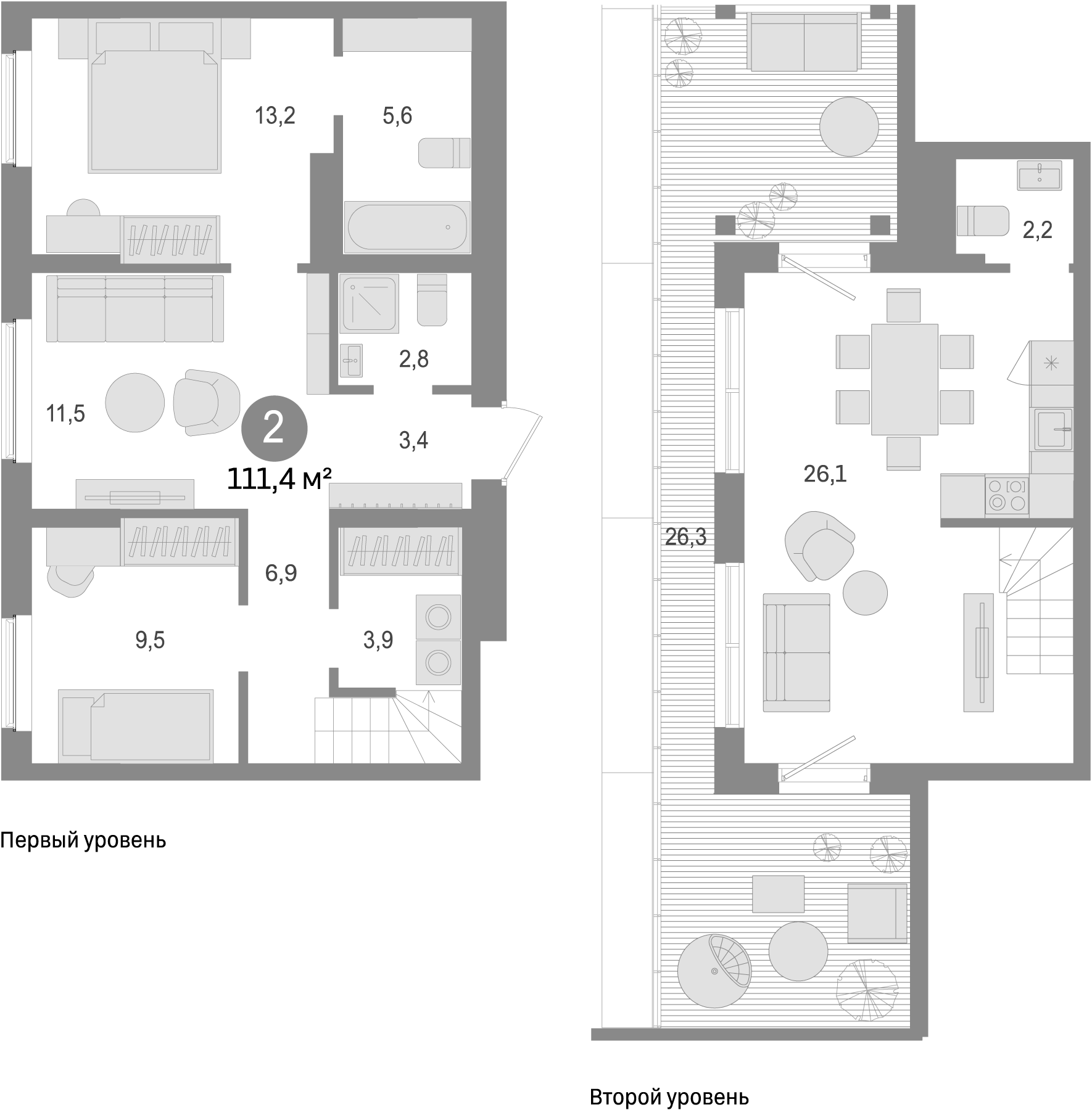 Планировка — Пшеница, 4-комн., 85 м²