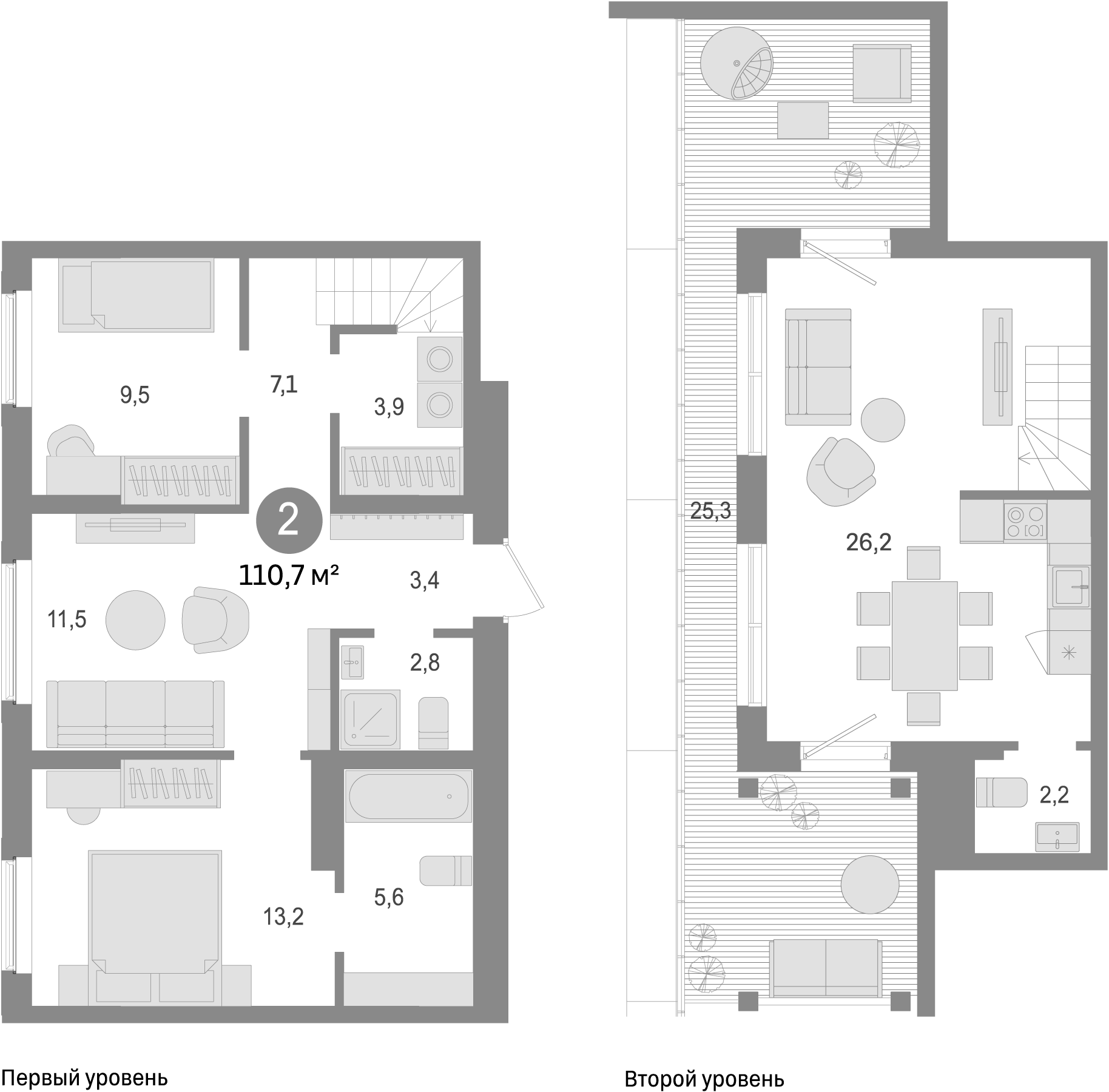 Планировка — Пшеница, 4-комн., 85 м²