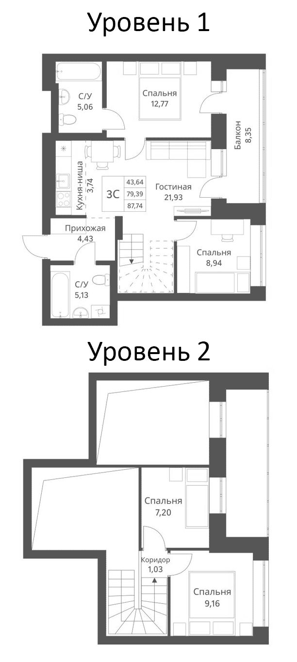 Планировка — Фора, 4-комн., 79 м²