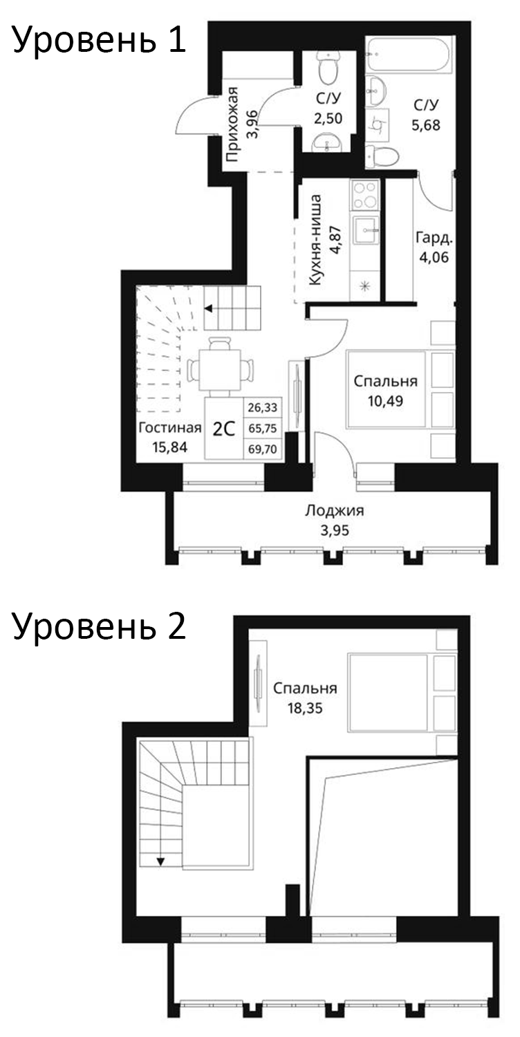 Планировка — Фора, 3-комн., 66 м²