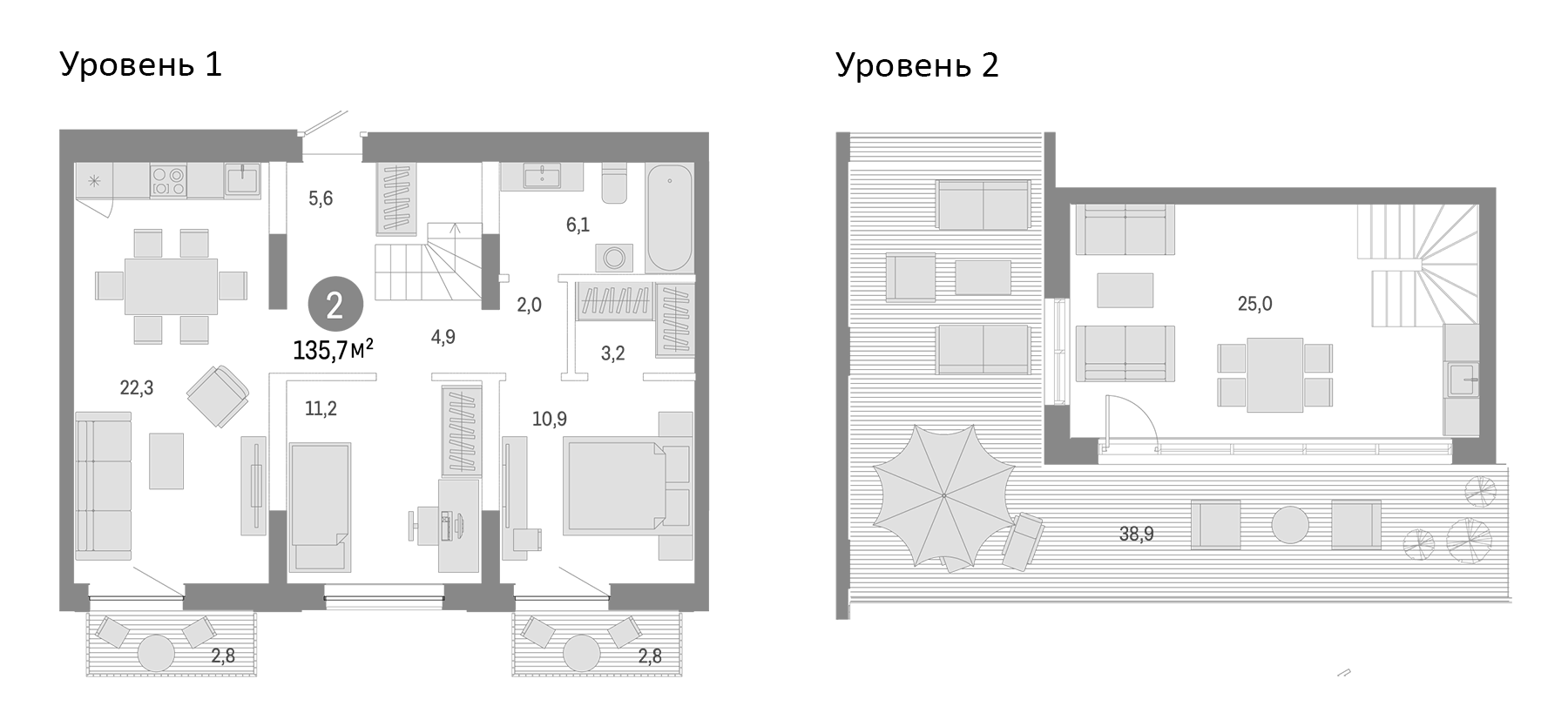 Планировка — Европейский берег, 4-комн., 91 м²
