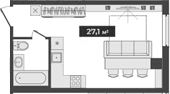 Планировка — Freedom, Студия, 27 м²