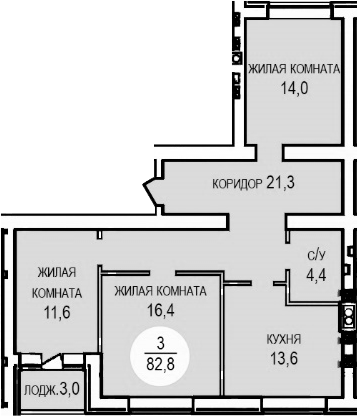 Планировка — Кубанская усадьба. ООО СЗ Кубанская усадьба, 3-комн., 80 м²