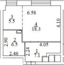Планировка — Апартаменты лофт-парка ОАЗИС , Студия, 37 м²