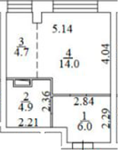 Планировка — Апартаменты лофт-парка ОАЗИС , Студия, 30 м²
