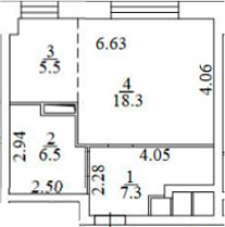 Планировка — Апартаменты лофт-парка ОАЗИС , Студия, 38 м²