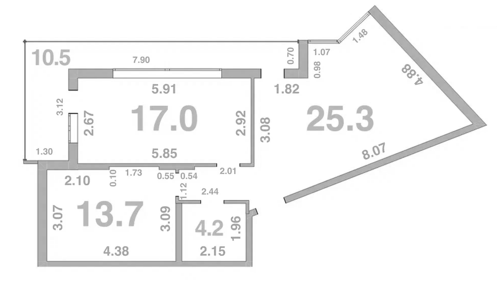 Планировка — Жемчужина Мысхако, 2-комн., 61 м²