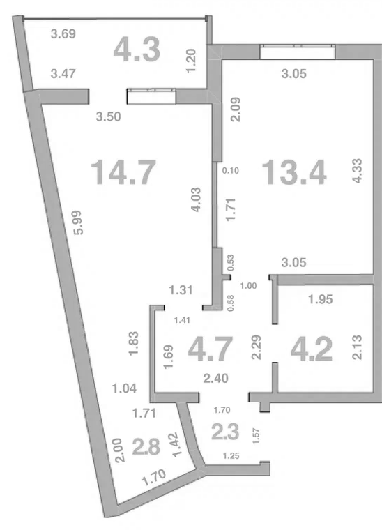 Планировка — Жемчужина Мысхако, 1-комн., 41 м²