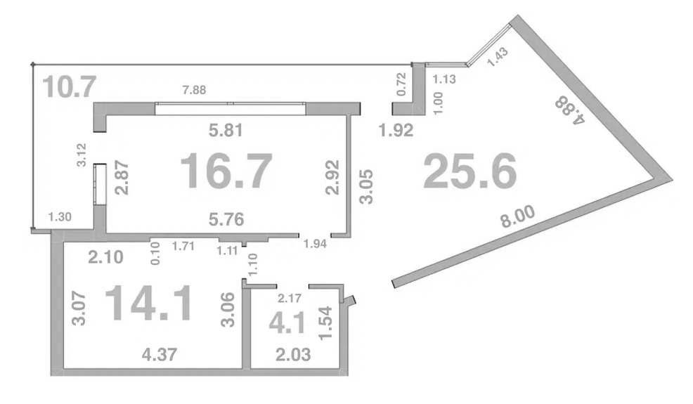 Планировка — Жемчужина Мысхако, 2-комн., 61 м²