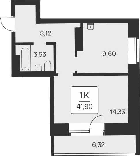 Планировка — Сакура парк, 1-комн., 36 м²