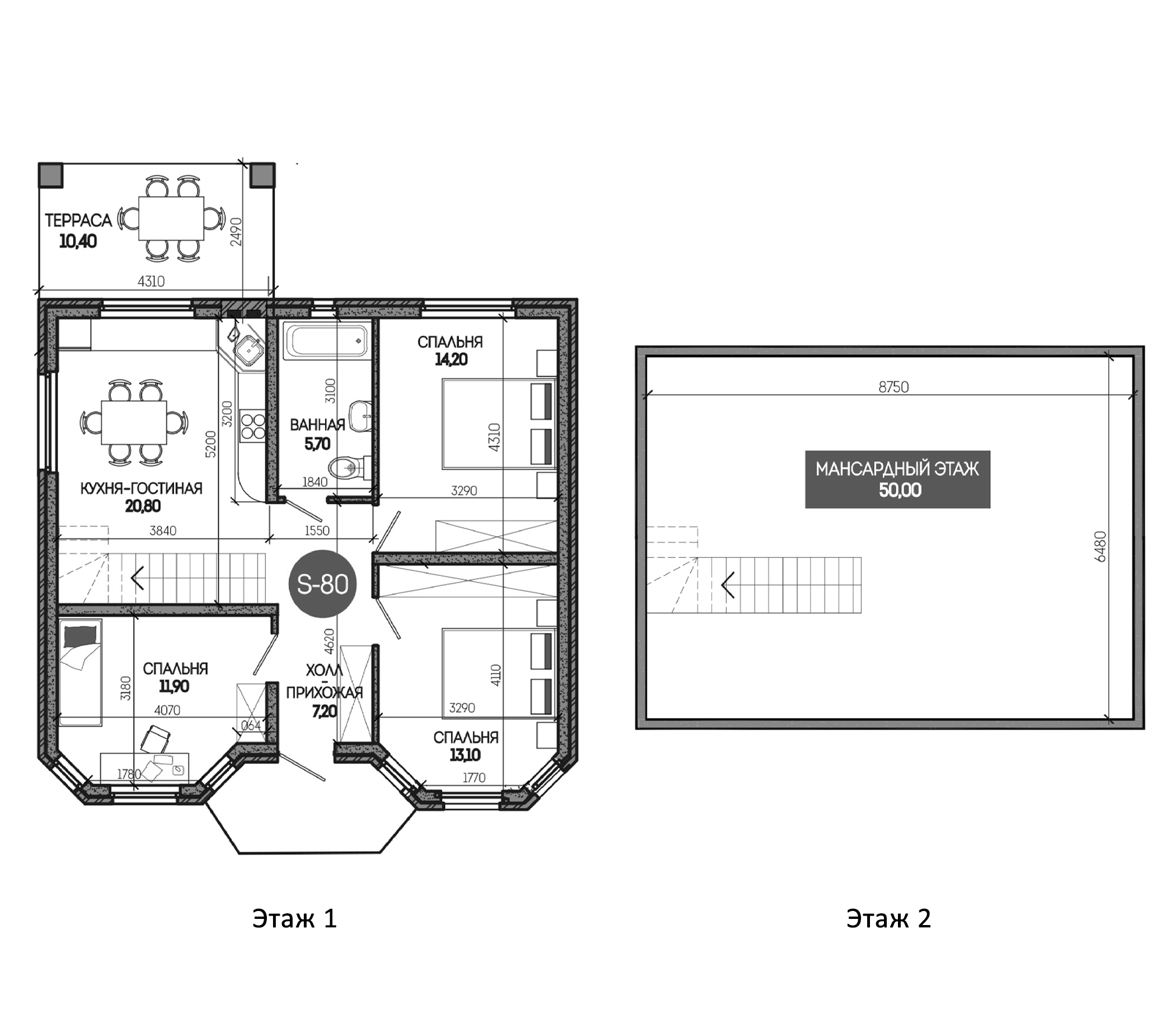 Планировка — Коттеджный поселок Вишня, 4-комн., 120 м²
