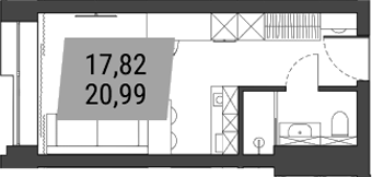 Планировка — Лэнд Лорд, Студия, 21 м²