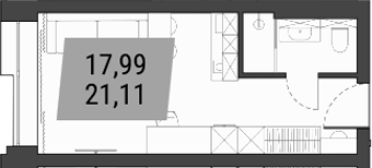 Планировка — Лэнд Лорд, Студия, 21 м²