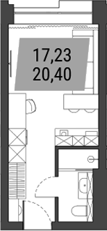 Планировка — Лэнд Лорд, Студия, 20 м²