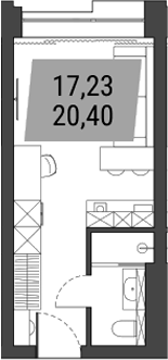 Планировка — Лэнд Лорд, Студия, 20 м²