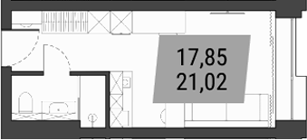 Планировка — Лэнд Лорд, Студия, 21 м²