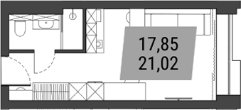 Планировка — Лэнд Лорд, Студия, 21 м²