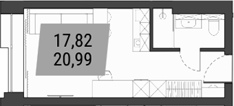 Планировка — Лэнд Лорд, Студия, 21 м²