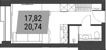 Планировка — Лэнд Лорд, Студия, 21 м²