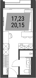 Планировка — Лэнд Лорд, Студия, 20 м²