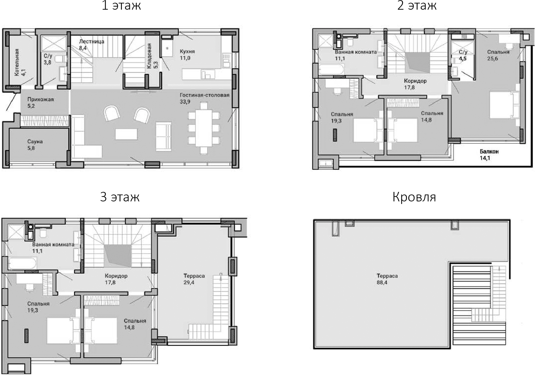 Планировка — Коттеджный поселок Residence, 5-комн., 249 м²