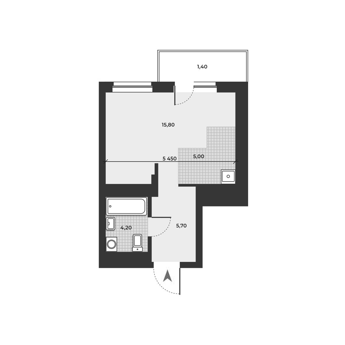 Планировка — ДНК, Студия, 31 м²