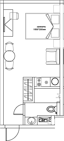 Планировка — Mirror Family, 1-комн., 24 м²
