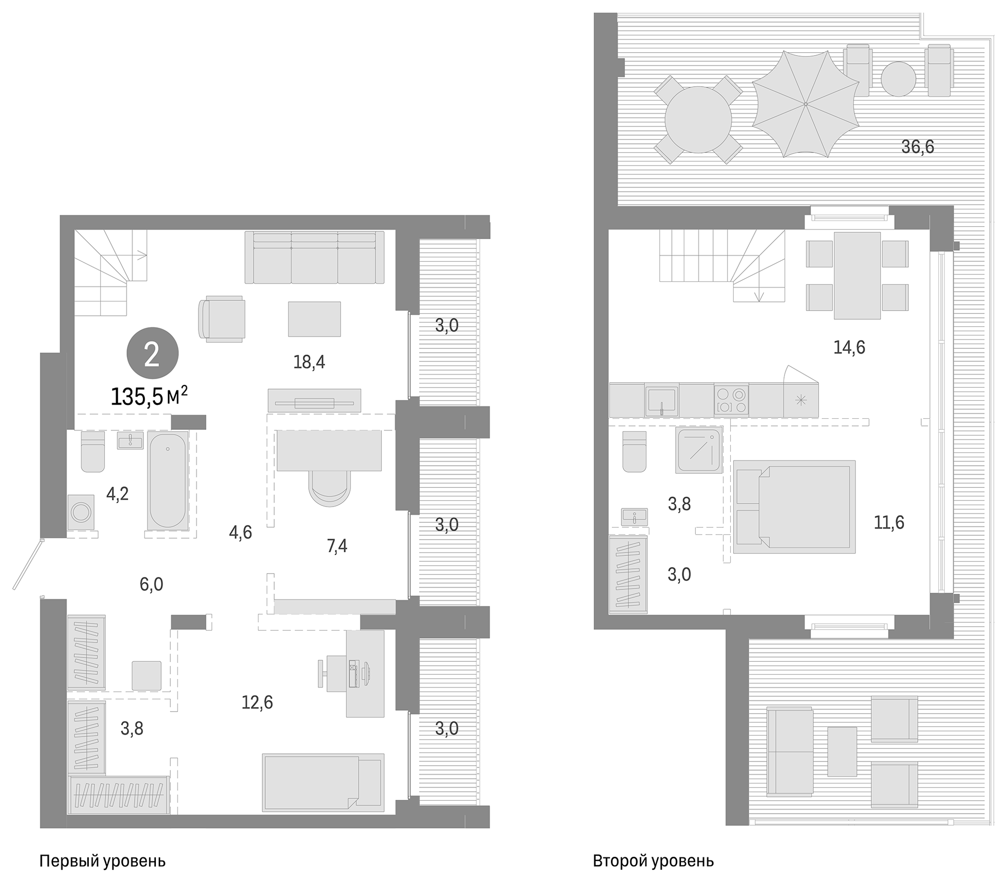 Планировка — Европейский берег, 3-комн., 90 м²