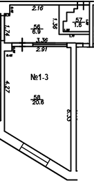 Планировка — The Manor, Студия, 29 м²