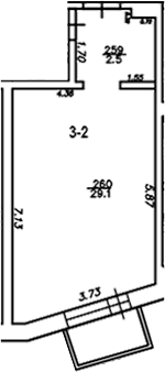 Планировка — The Manor, Студия, 35 м²