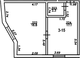Планировка — The Manor, 1-комн., 36 м²