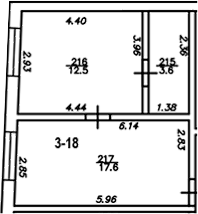 Планировка — The Manor, 1-комн., 34 м²