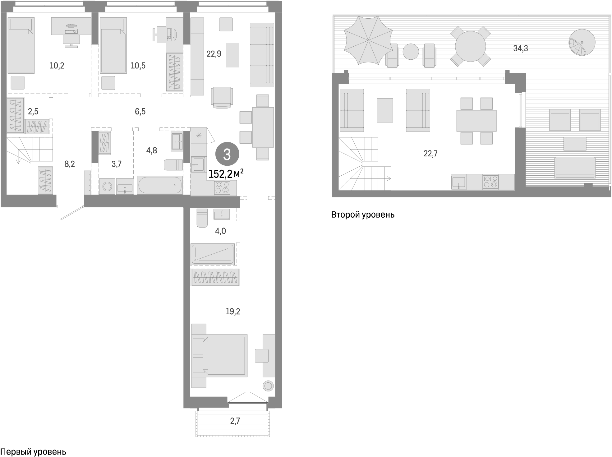 Планировка — Европейский берег, 5-комн., 115 м²
