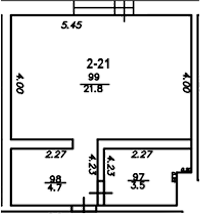 Планировка — The Manor, Студия, 30 м²