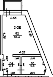 Планировка — The Manor, Студия, 23 м²