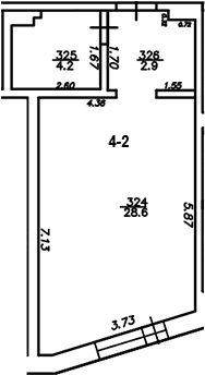 Планировка — The Manor, Студия, 36 м²